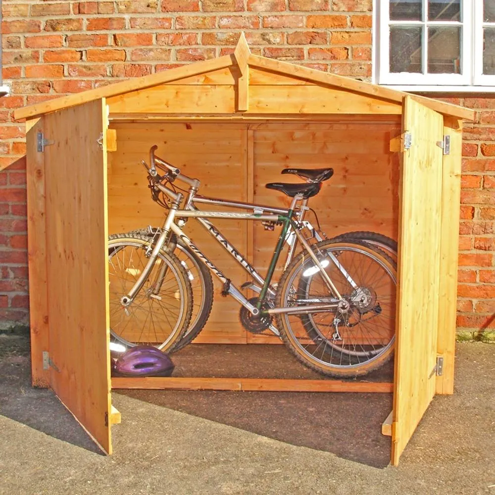 Shires Bike Store Apex Shiplap Garden Bicycle Shed no floor in Brown