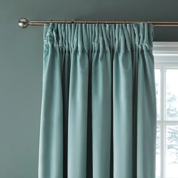 Dorma Burford Blackout Velvet Pencil Pleat Curtains 1