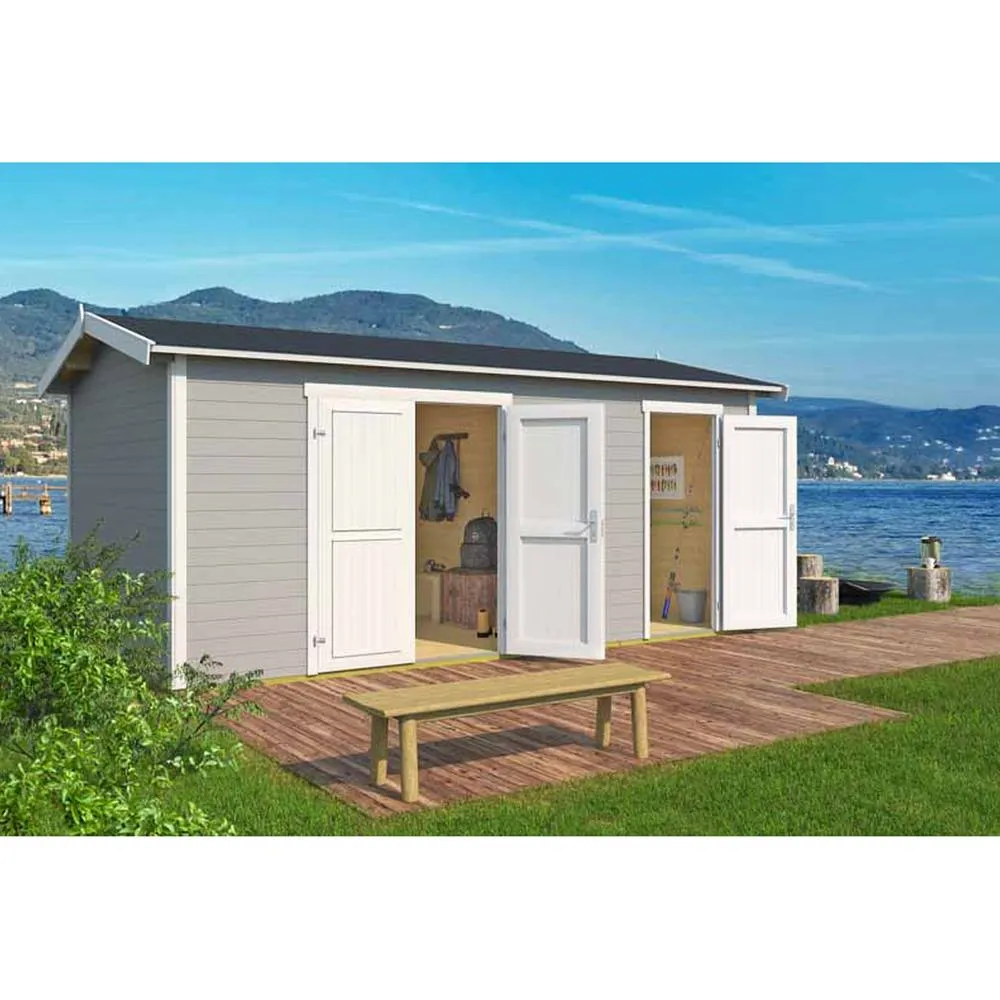 Lasita Maja Ltd Tuvalu XL-Log Cabin, Garden Room, Home Office - L540xW331.2xH250.8 cm in Natural 5