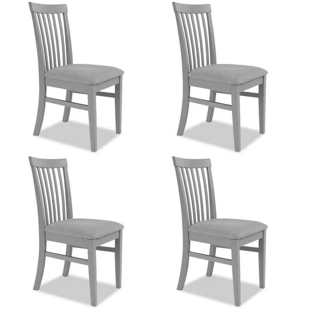 Statement Furniture Florence Highback Upholstered Chairs Set of 4 in Light Grey 1