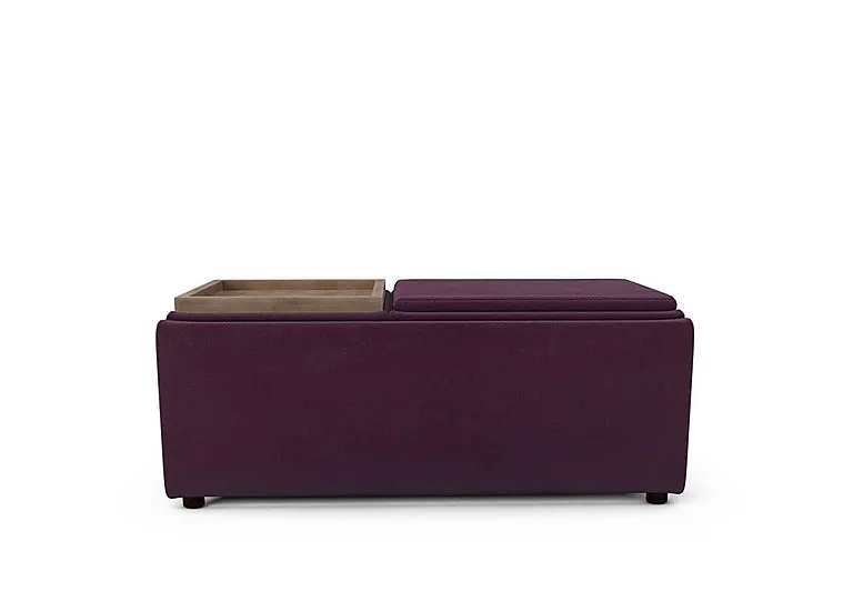 Bronwyn Storage Bench Tray Stool - Frosted Grape Wot