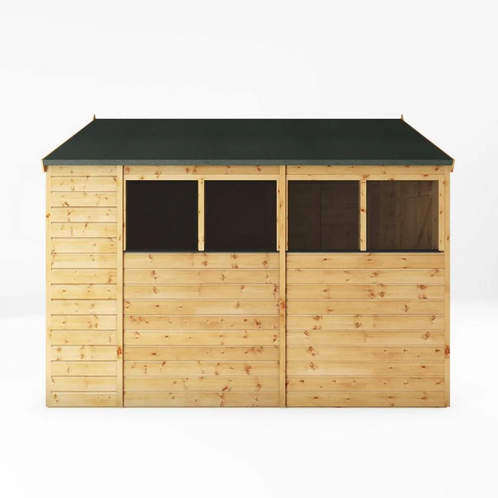 Mercia 10 x 8 Feet Shiplap Apex Shed - L296.6 x W250.4 x H235.6 cm - Brown 2