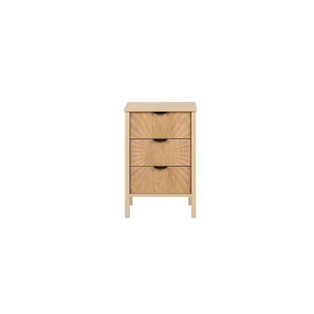 Birlea Pair Of Solstice 3 Drawer Bedside Cabinet Chest Table Light Oak in Brown 5