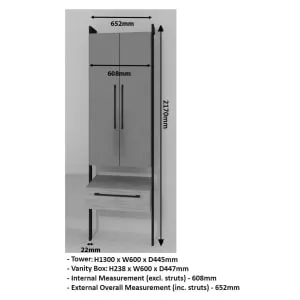 Wickes Rimini Wall System Tower Unit Only - 600mm 2