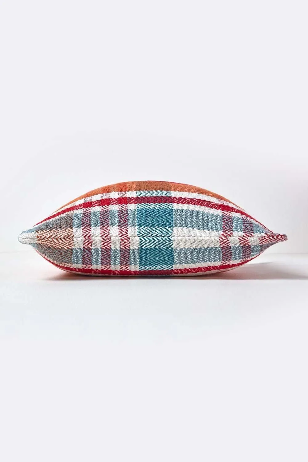 Homescapes Tartan 100% Cotton Falun Cushion Cover in Red 2