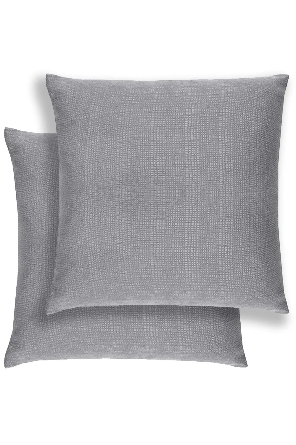 Enhanced Living Pair of Matrix Textured Double Sided Zip Opening Piped Edge Cushion Covers - 43x43cm - Cases Only in Grey