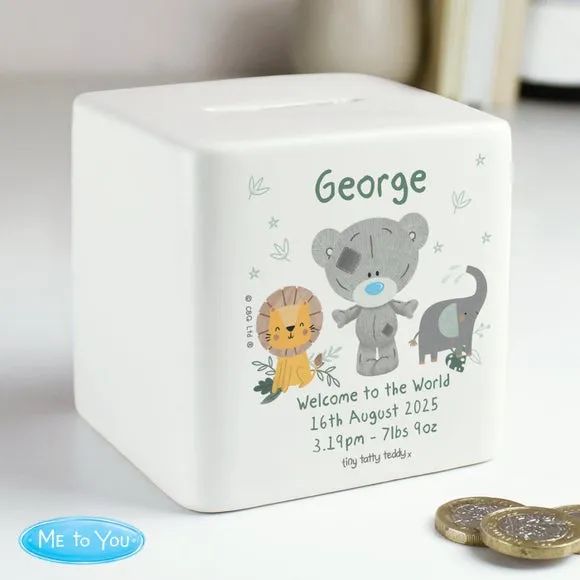Personalised Tiny Tatty Teddy Jungle Animals Money Box 3