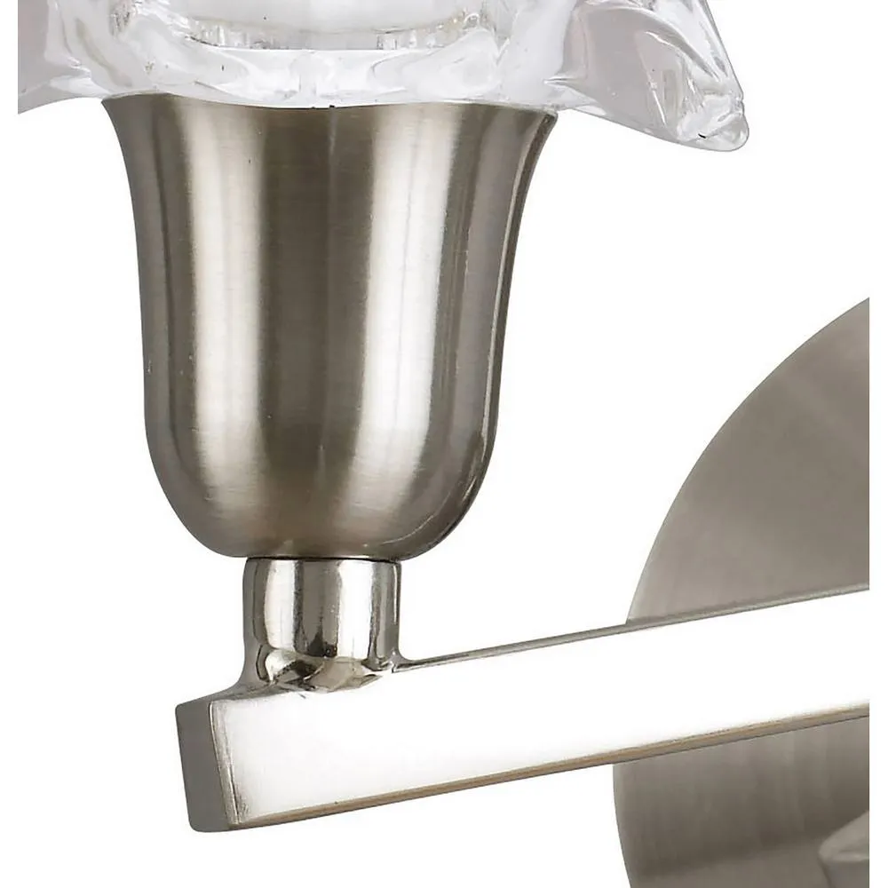 Netlighting Alaska Wall Lamp Switched 2 Light L1SGU10 Satin Nickel in Grey 4