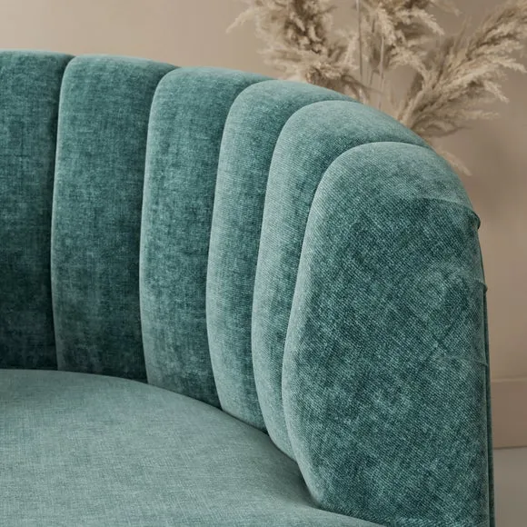 Elena Luxe Chenille Scalloped Swivel Chair 3