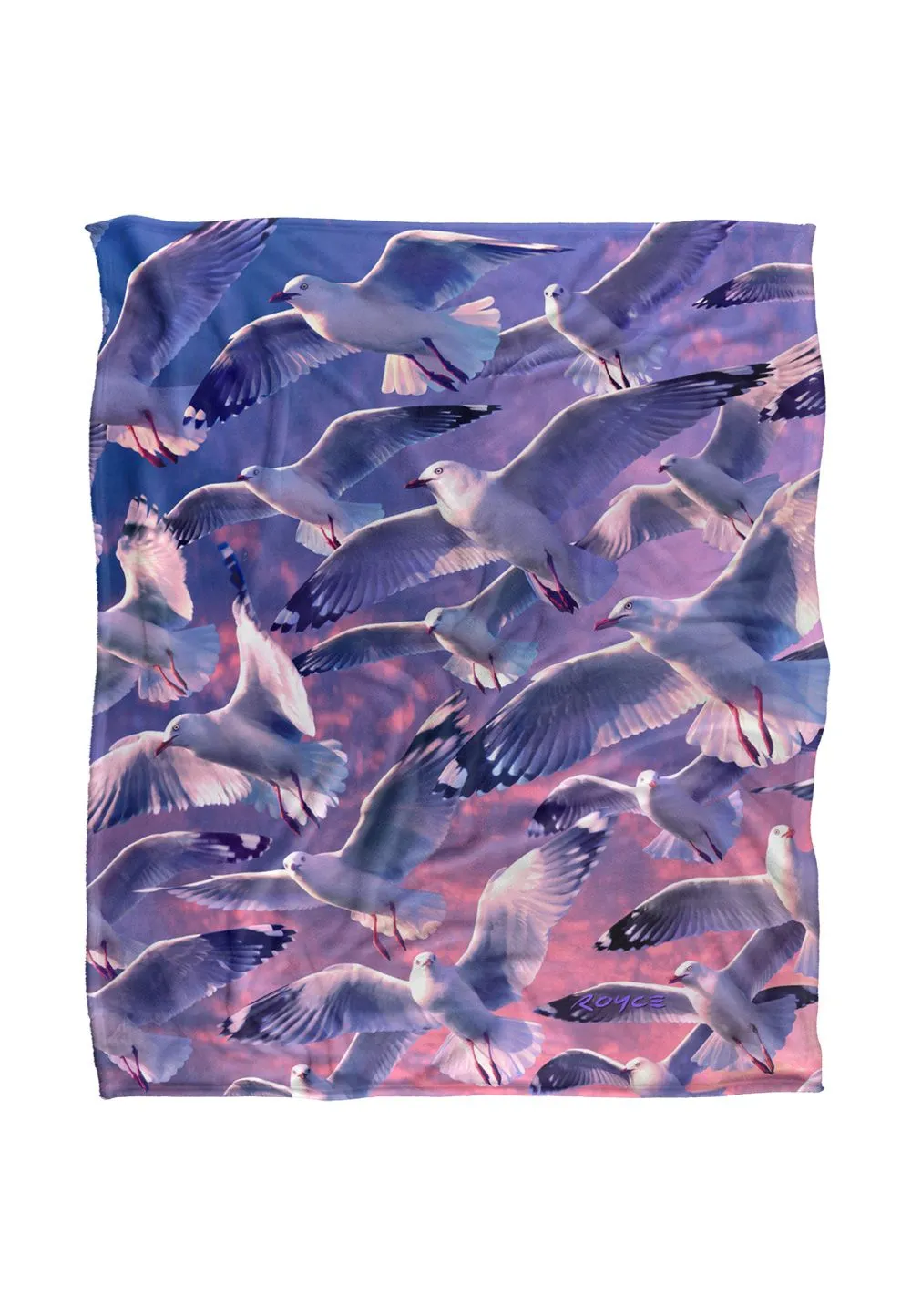 JQ Licensing Royce Mcclure Evening Seagulls Silky Touch Super Soft Throw Blanket 152 X 127 cm in White