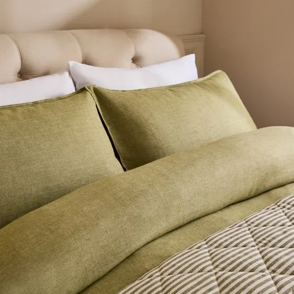Herringbone Organic 100% Brushed Cotton Duvet Cover & Pillowcase Set 5