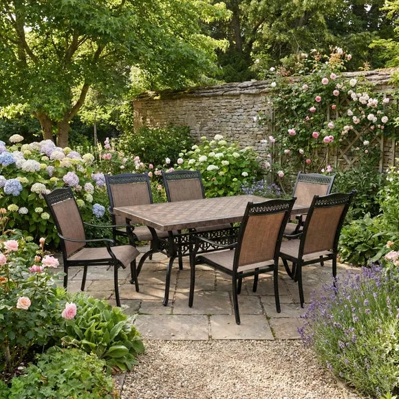 Roselane Rectangular Table with 6 Montrose Chairs