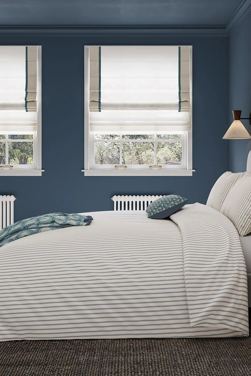 Helena Springfield 'Ticking Stripe' Cotton Duvet Cover Set in Teal