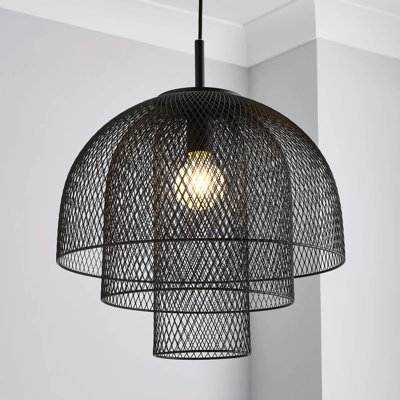 Tori 1 Light Pendant Fitting Black