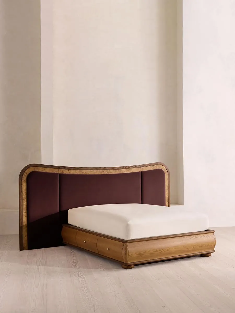 Alana Bed, Super King, Velvet, Aubergine