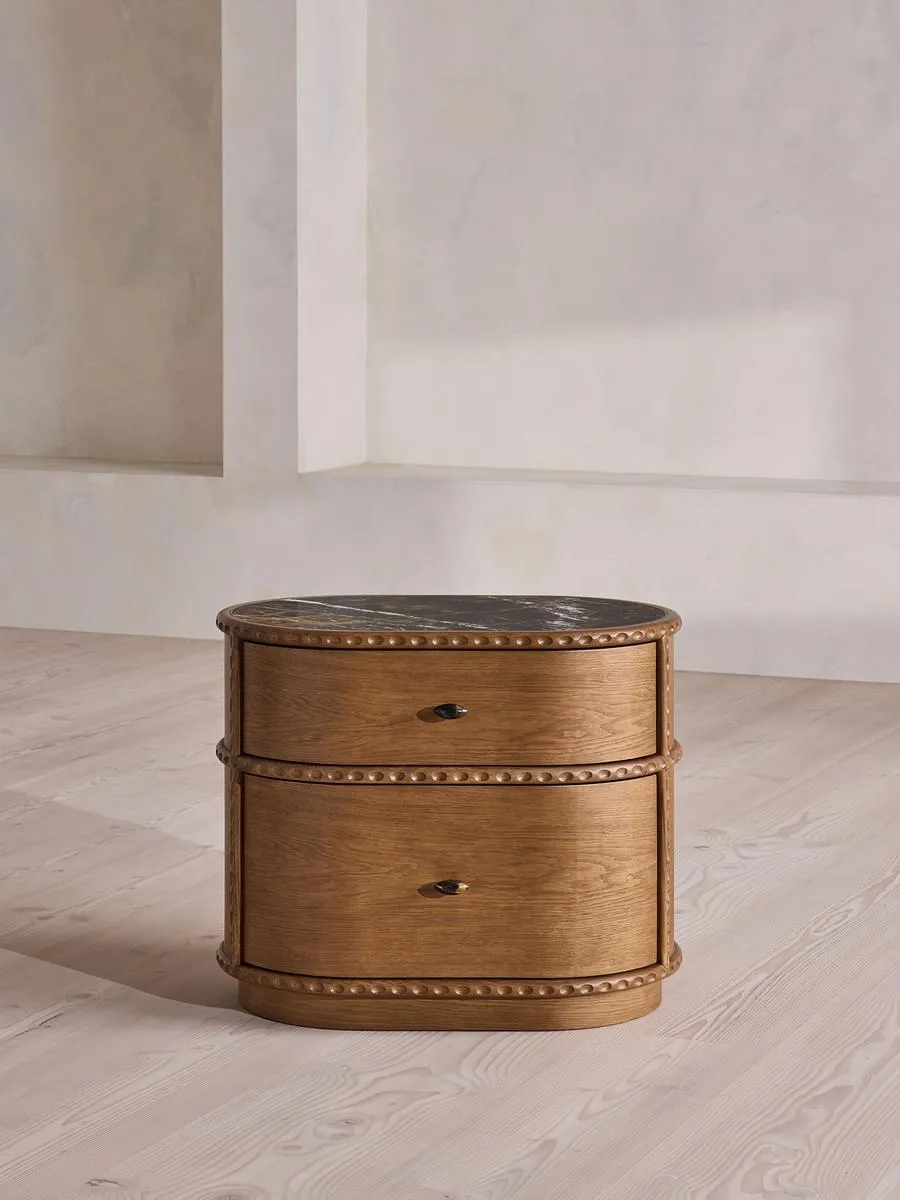 Pietro Bedside Table, Large, Michelangelo Marble