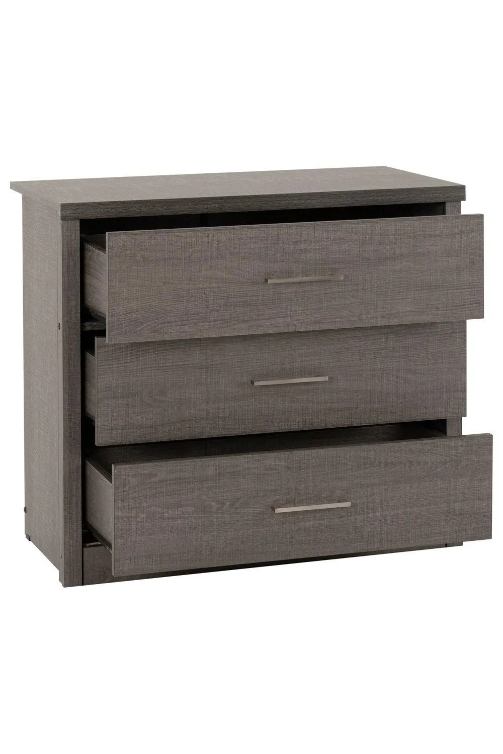 Seconique Lisbon 3 Drawer Chest in Charcoal 3