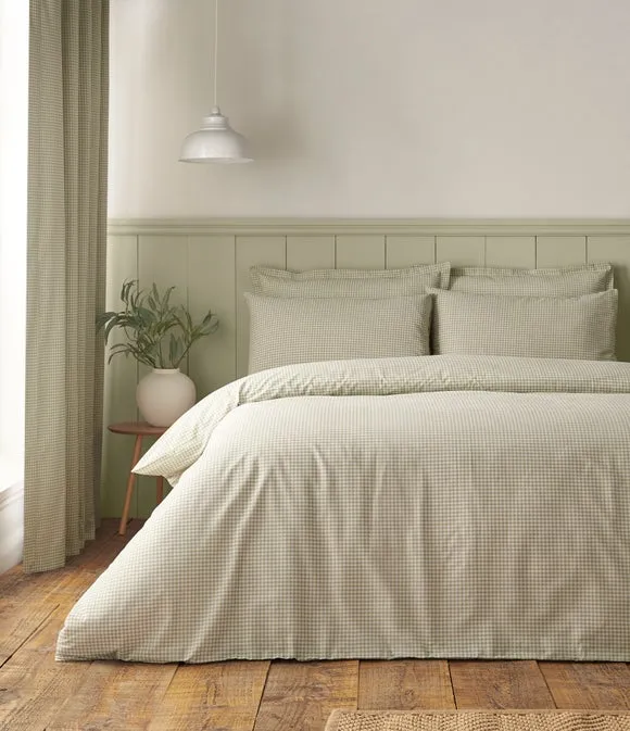Sydney Gingham Polycotton Duvet Cover & Pillowcase Set 1