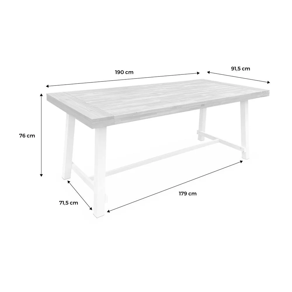 sweeek Acacia Wood & Steel Table Indoor/outdoor in Beige 5