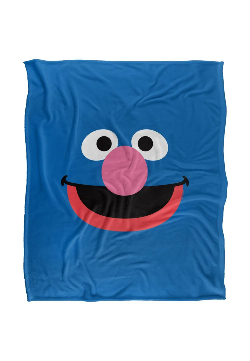 Sesame Street Grover Face Silky Touch Super Soft Throw Blanket 152 X 127 cm in White