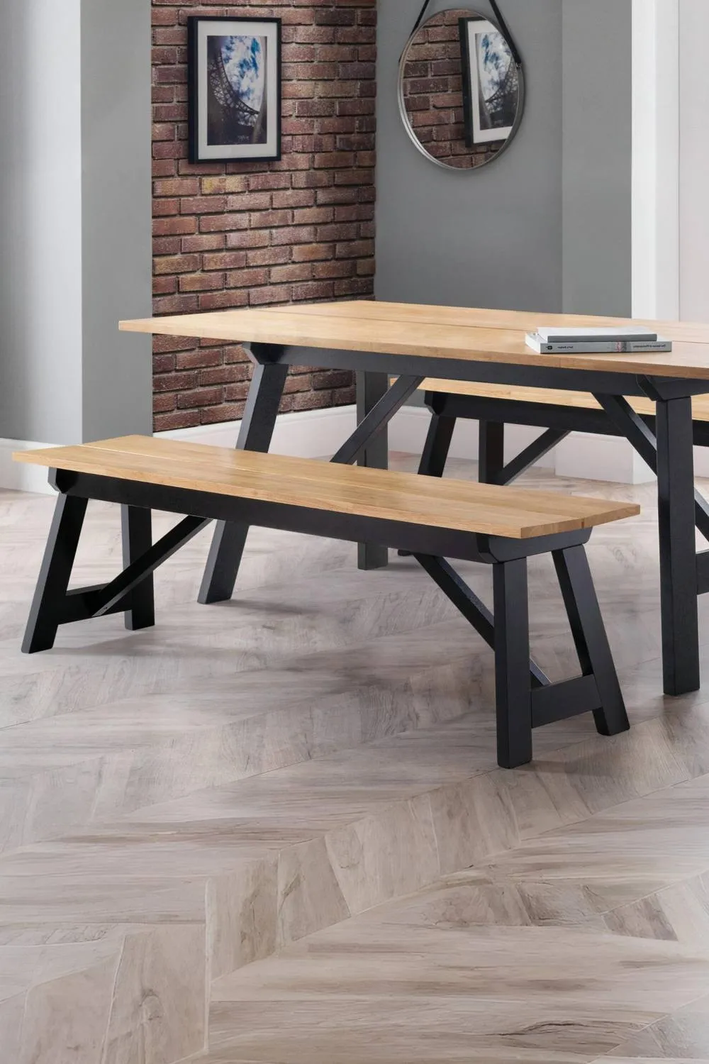 Julian Bowen Hockley 2 Seater Dining Bench in Black 2