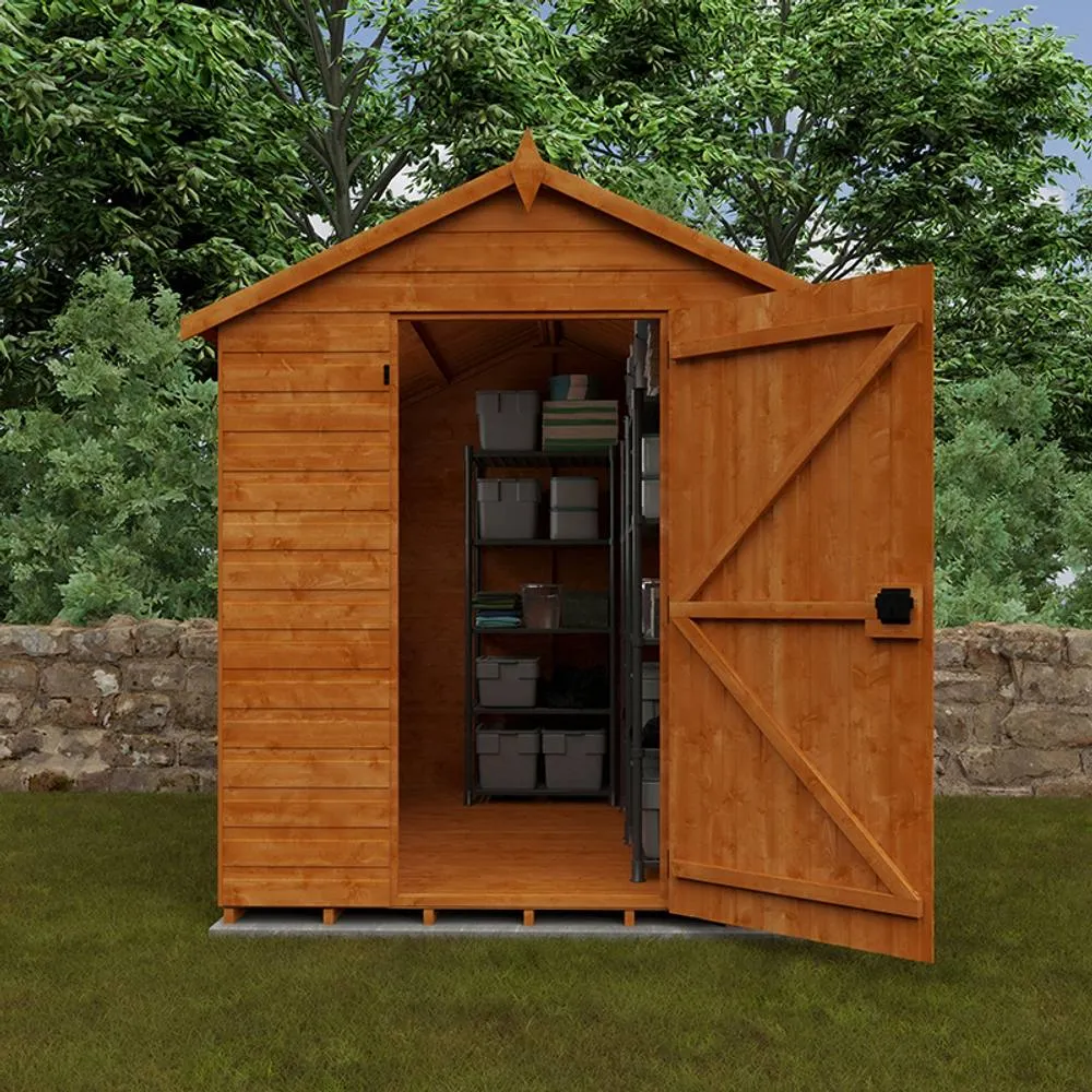 Buttercup Farm 8 x 6 Feet Super Apex 12mm Shed - Solid Wood/Softwood/Pine in Burnt Orange 5