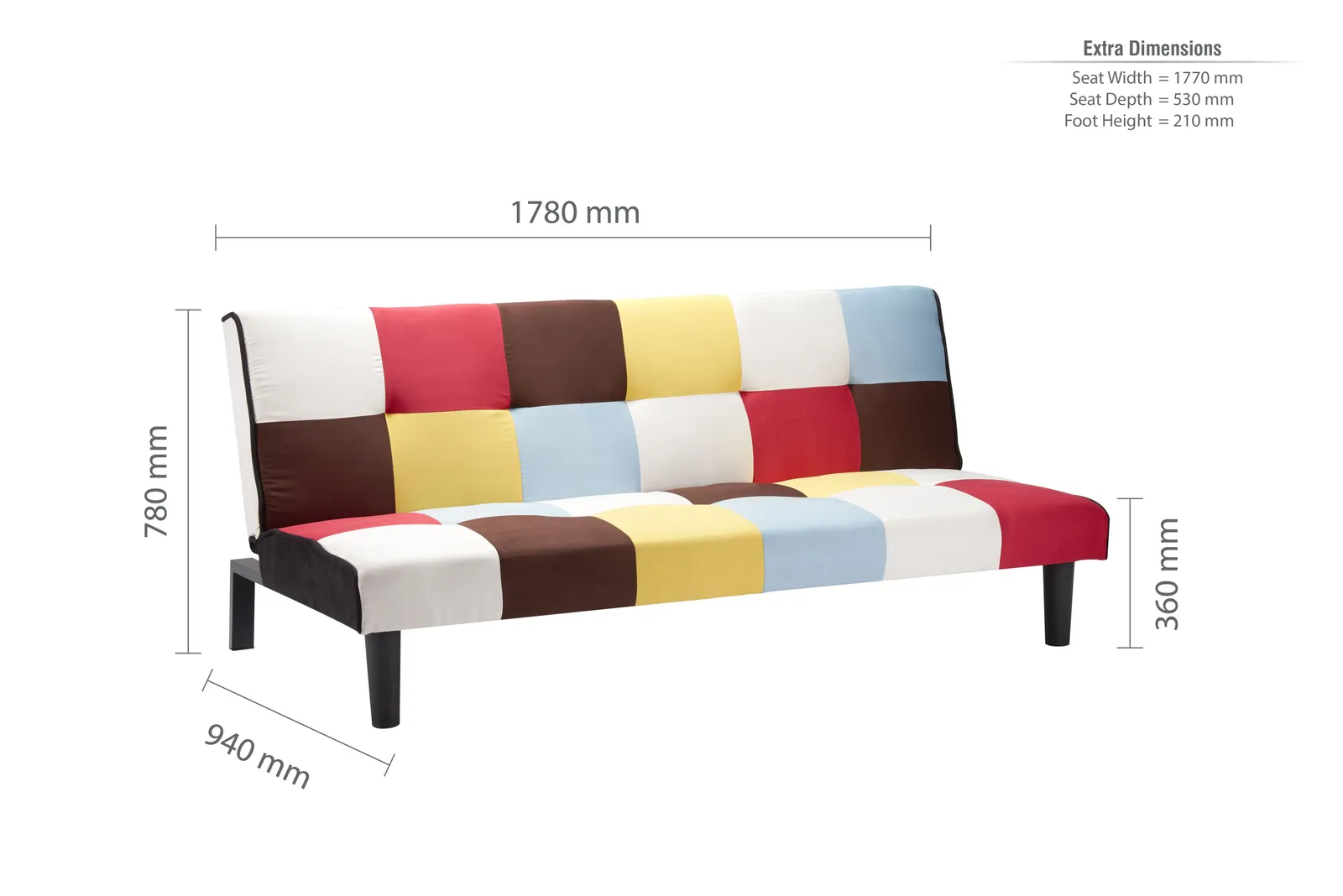 Birlea Velvet Sofa Bed Aurora 3 Seater Settee Modern Fabric 5