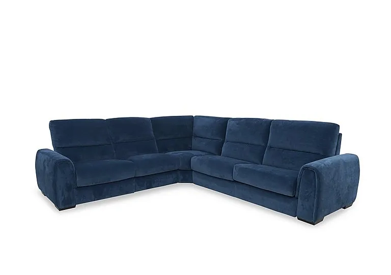 Fabric Large Left Hand Facing Corner Sofa Bed with Power Recliner and Storage Arms - R330 Steel Blue - Sofas and Armchairs - In Time for Christmas