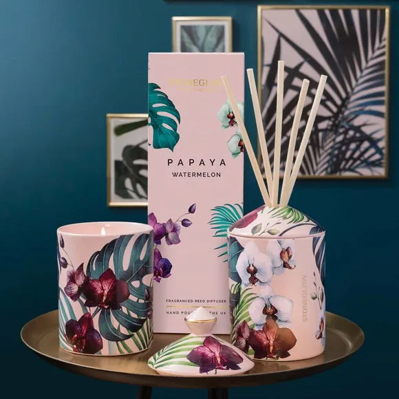 Stoneglow Urban Botanics Papaya Watermelon Ceramic Candle