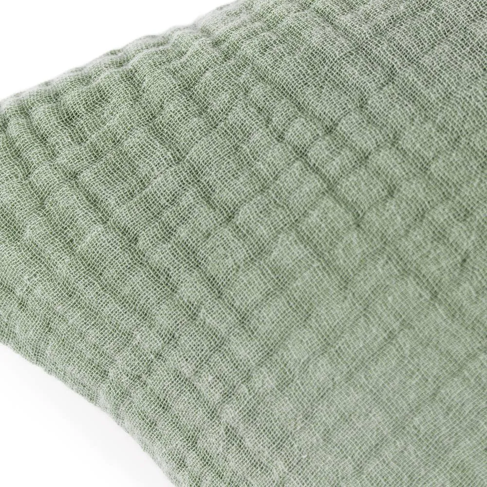 Yard Lark Muslin 100% Cotton Plain Cushion in Pale Green 4