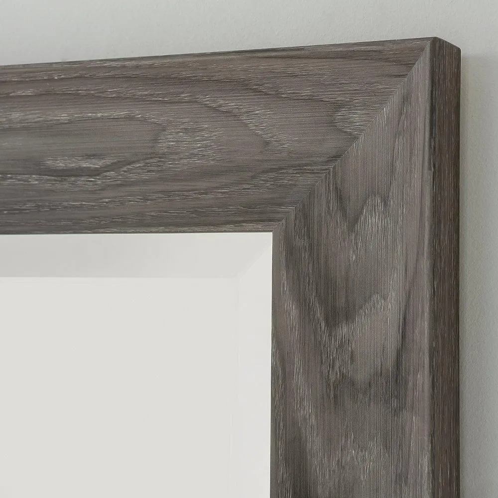 Yearn Mirrors Rustic Grey Wood Effect Scooped Framed Mirror 129.5x106.5cm in Pale Green 2