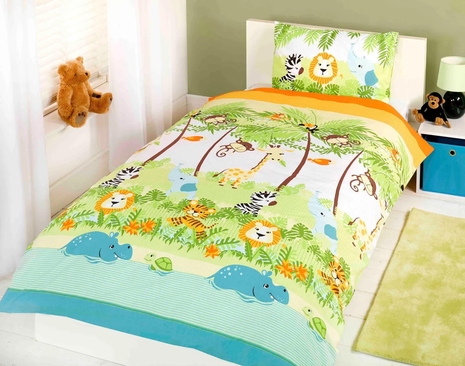 Rapport Home Jungle Boogie Duvet Cover Set with Pillowcase in Green