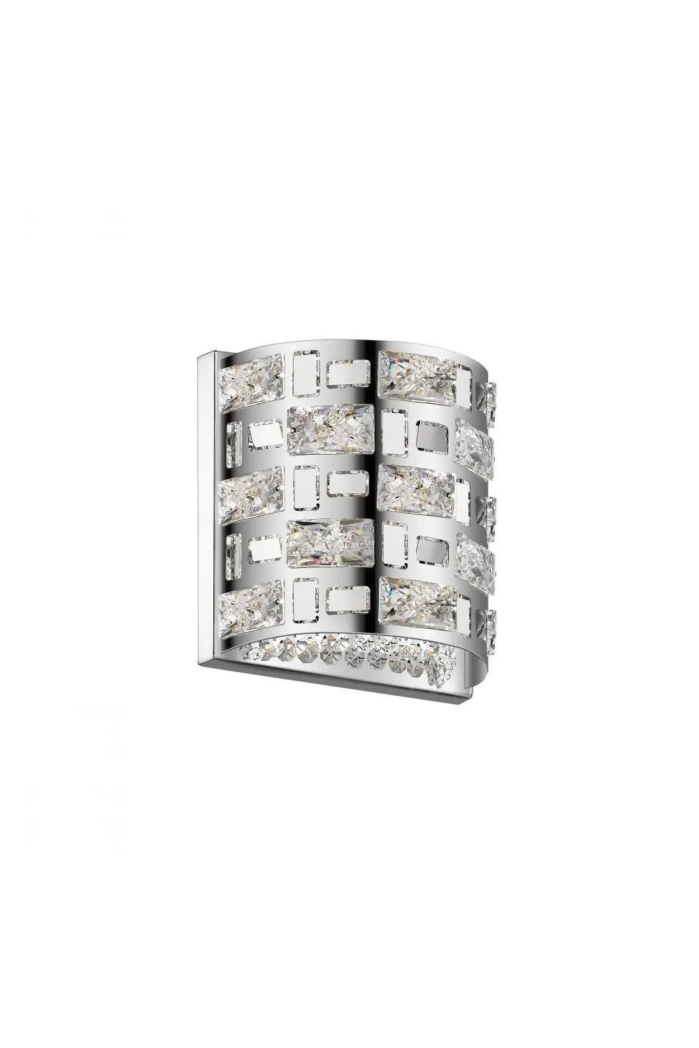 Netlighting Lola 2 Light Wall Lamp Chrome Crystal in Grey