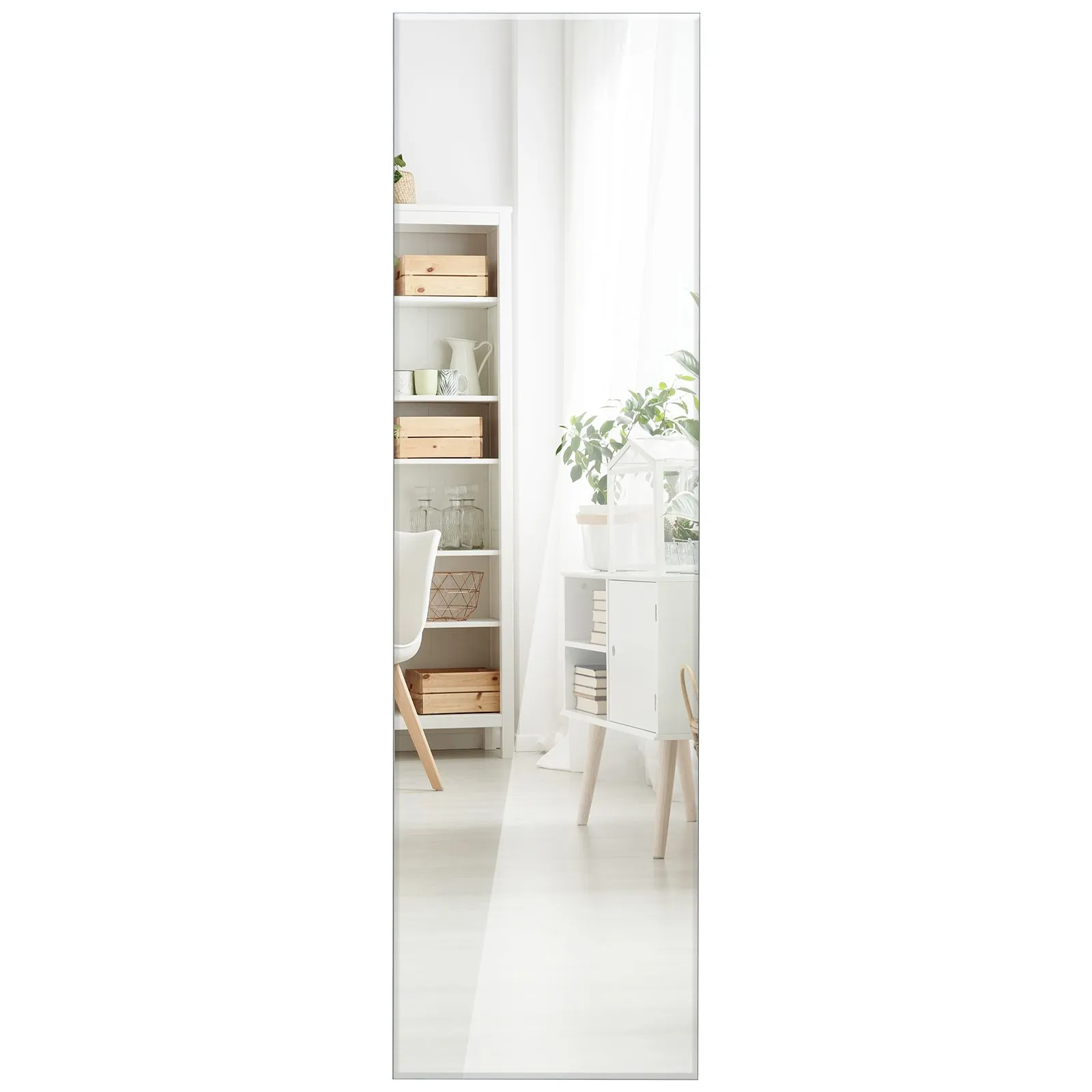 Costway Full Length Wall Mounted Mirror for Bathroom Bedro in White