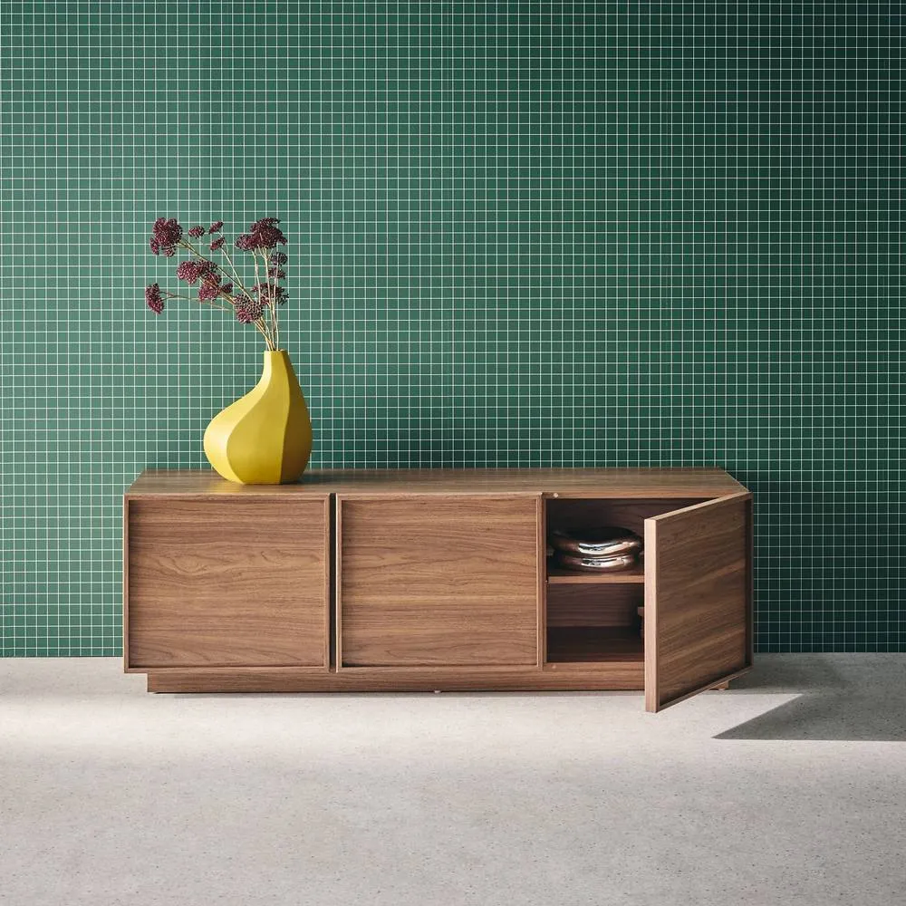 sweeek 3-door TV unit 140cm wood effect in Dark Brown 4