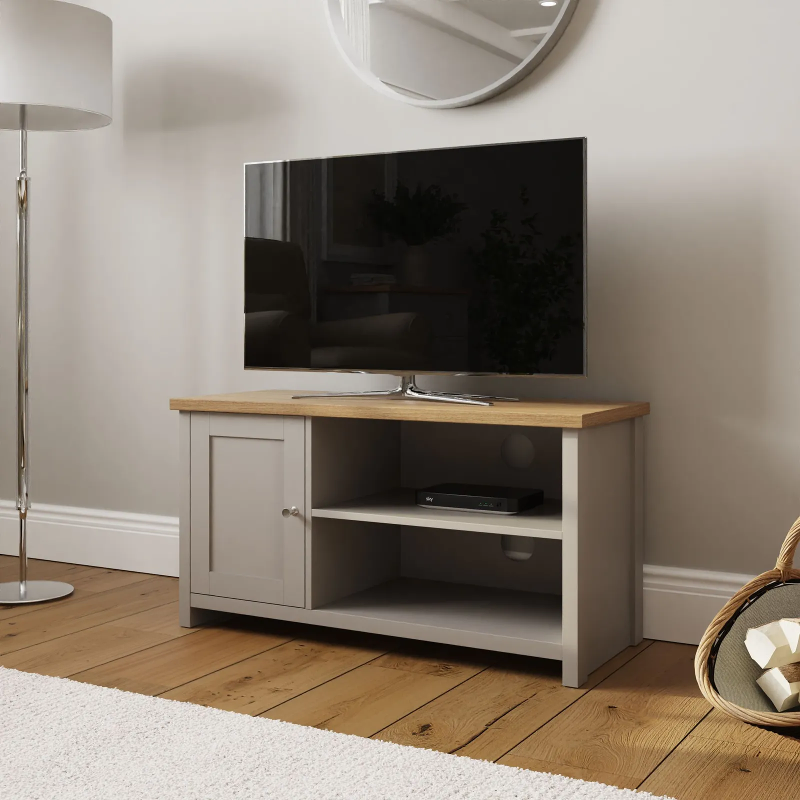 GFW Lancaster Small TV Cabinet in Grey 2