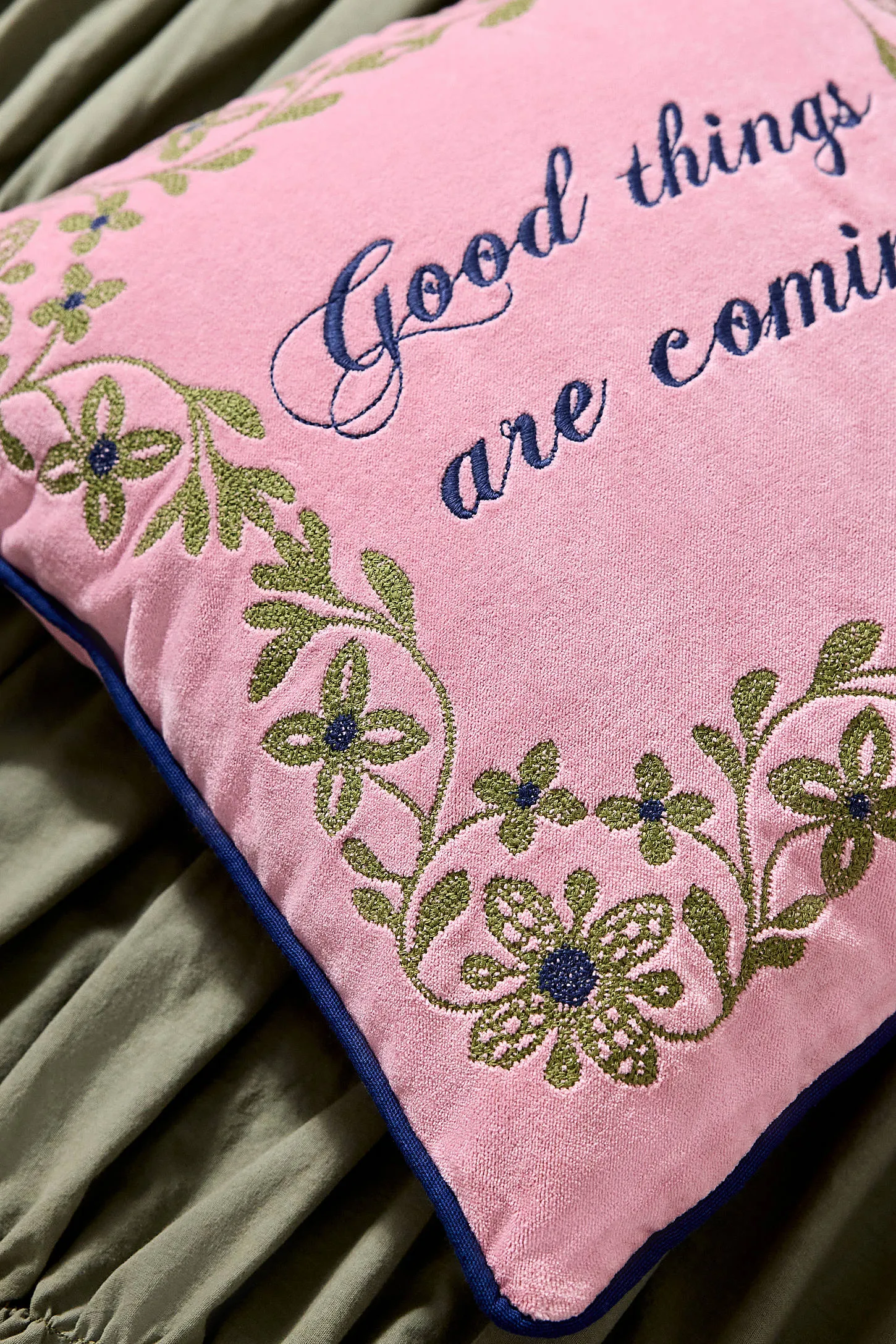 Pink Good Things Are Coming Cushion - Pink 2