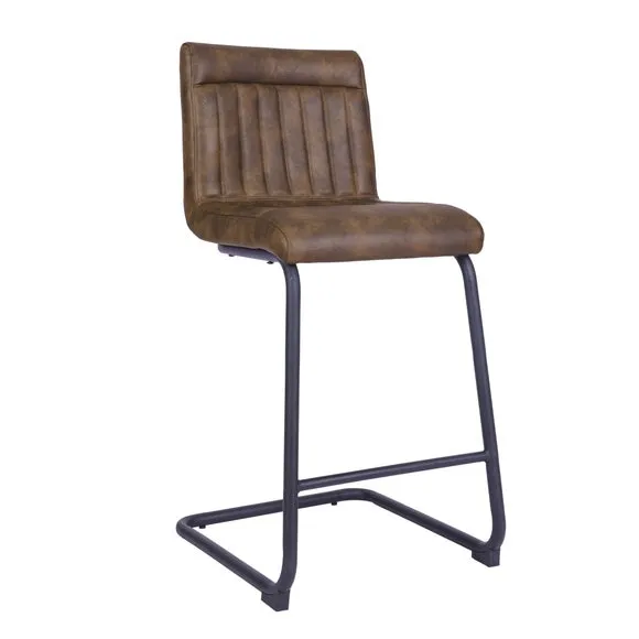 Felix Counter Height Cantilever Bar Stool, Faux Leather 3