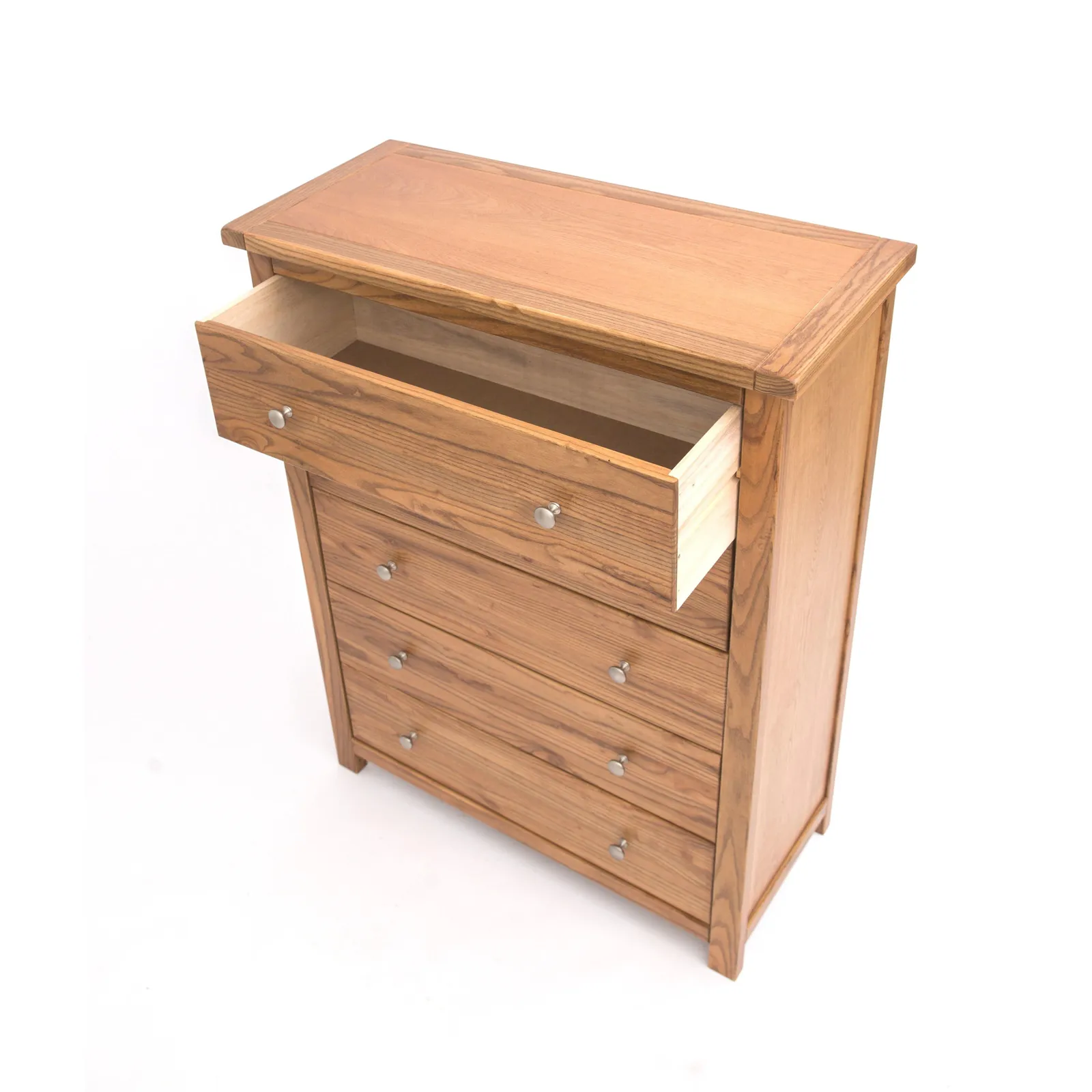 Cabinet Bits Trivento 5 Drawer Chest of Drawers Chrome Knob in Natural 4