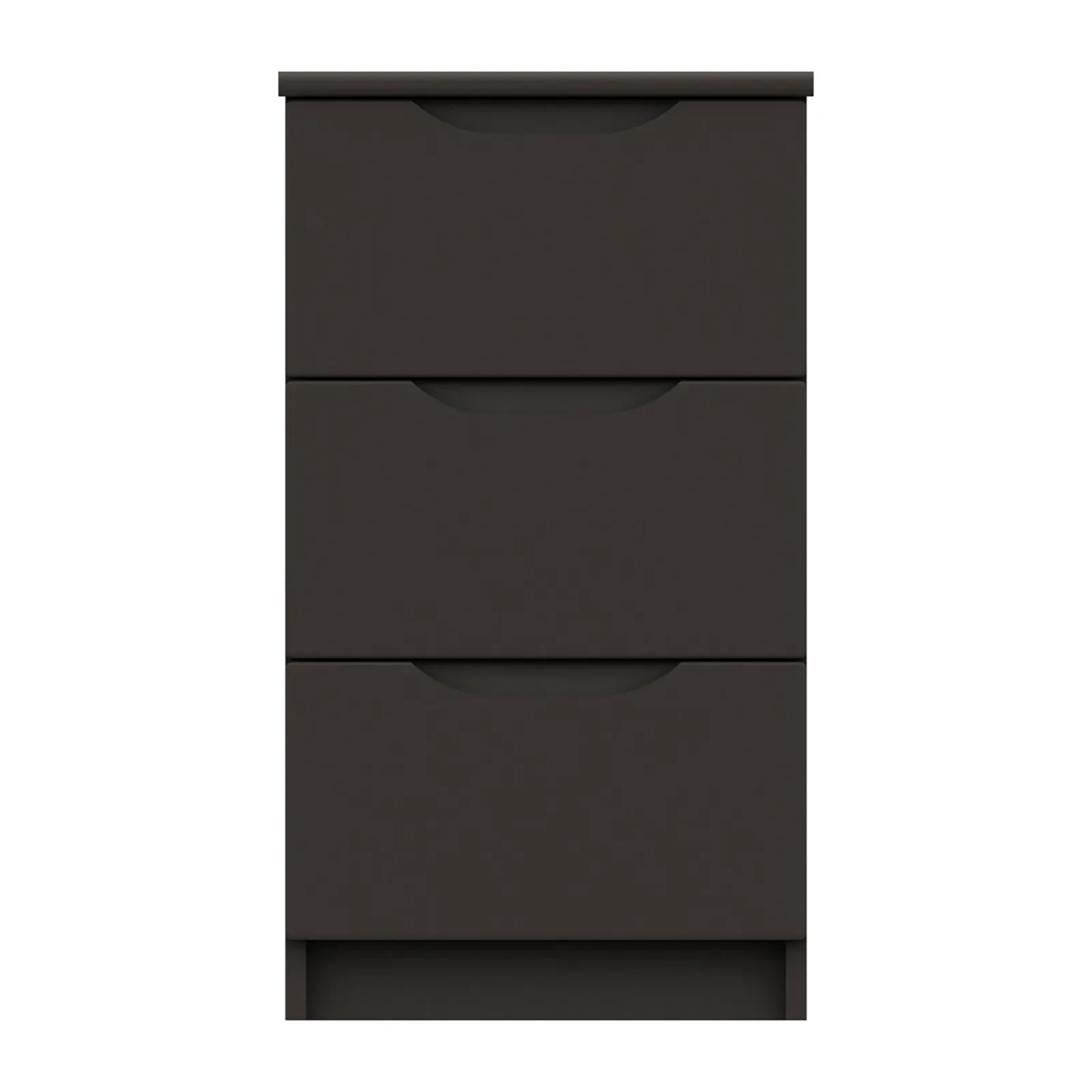 Legato Graphite Gloss 3 Drawer Bedside Table Black