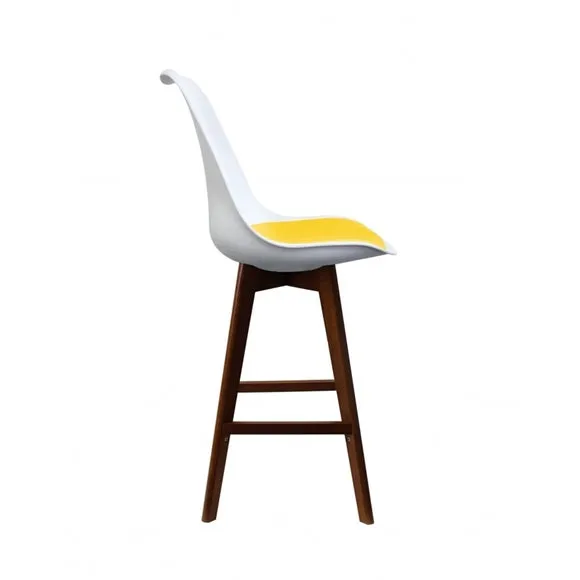 Fusion Living Soho White Plastic Bar Stool 4