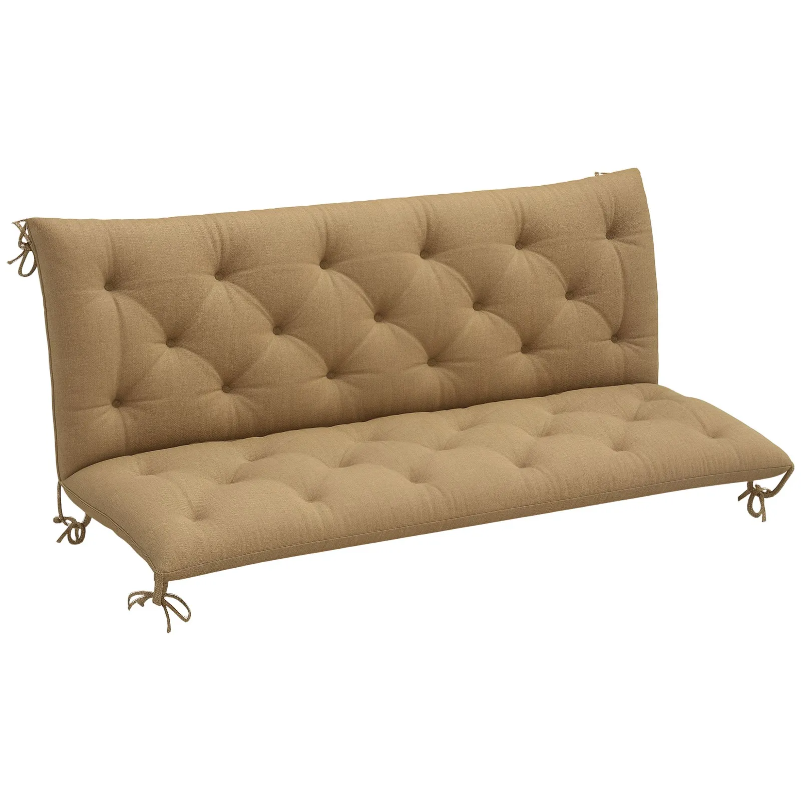 OUTSUNNY Garden Bench Cushion Outdoor Seat Pad with Ties in Khaki 2