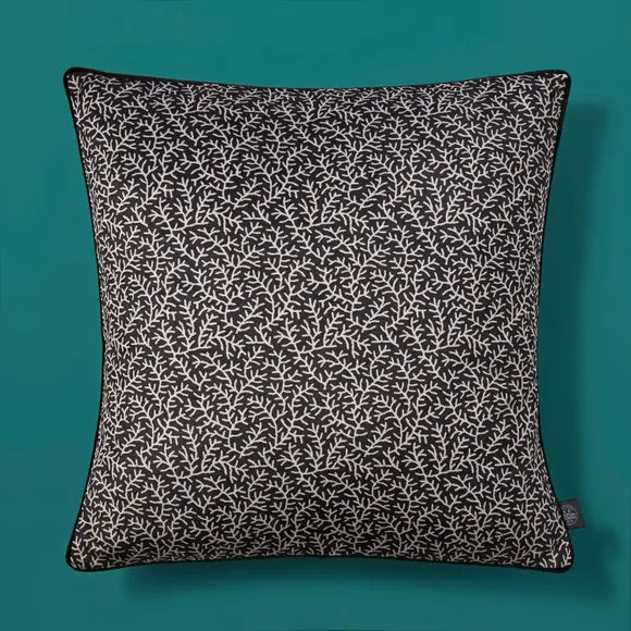 Ditsy Coral Monochrome Cushion 3