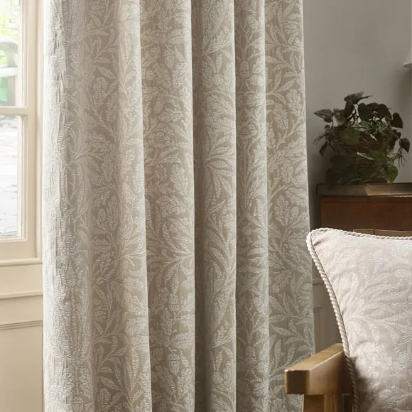 Morris & Co. Acorn Tonal Jacquard Pencil Pleat Curtains 3