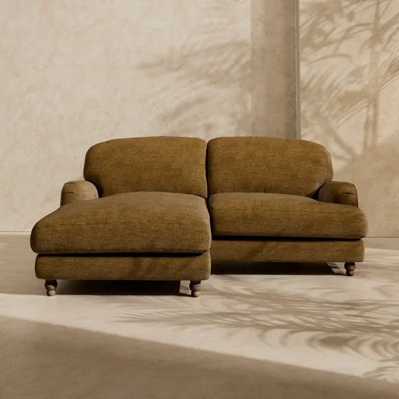 Arthur Linen Chenille Corner Chaise Sofa 1