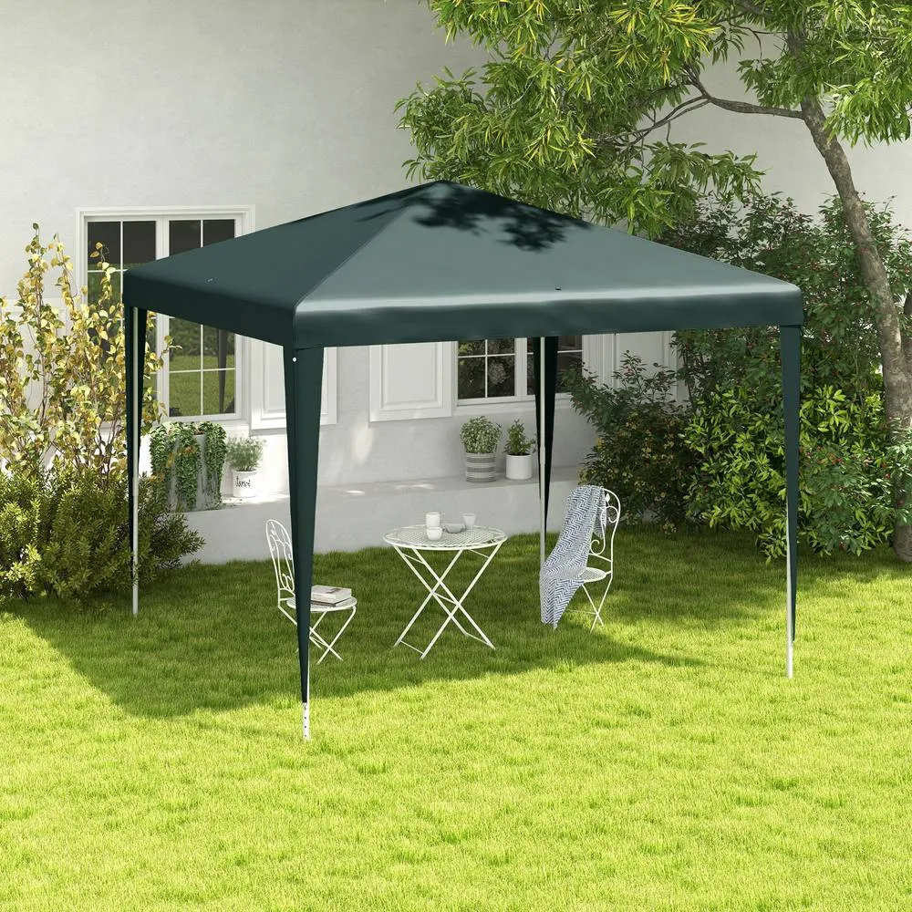 OUTSUNNY Garden Gazebo Marquee Party Tent Wedding Canopy Patio 2.7 x 2.7m in Dark Green