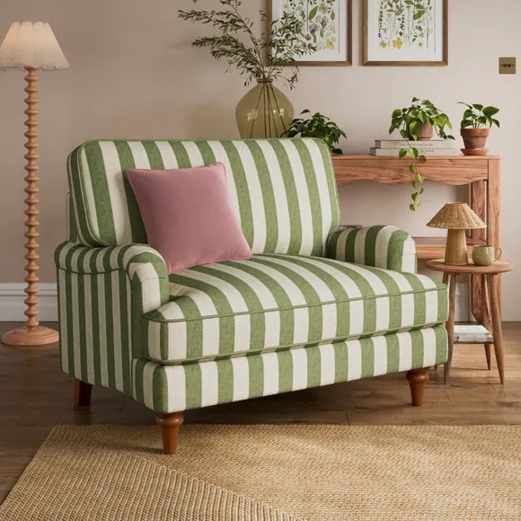 Beatrice II Woven Stripe Snuggle Chair 1