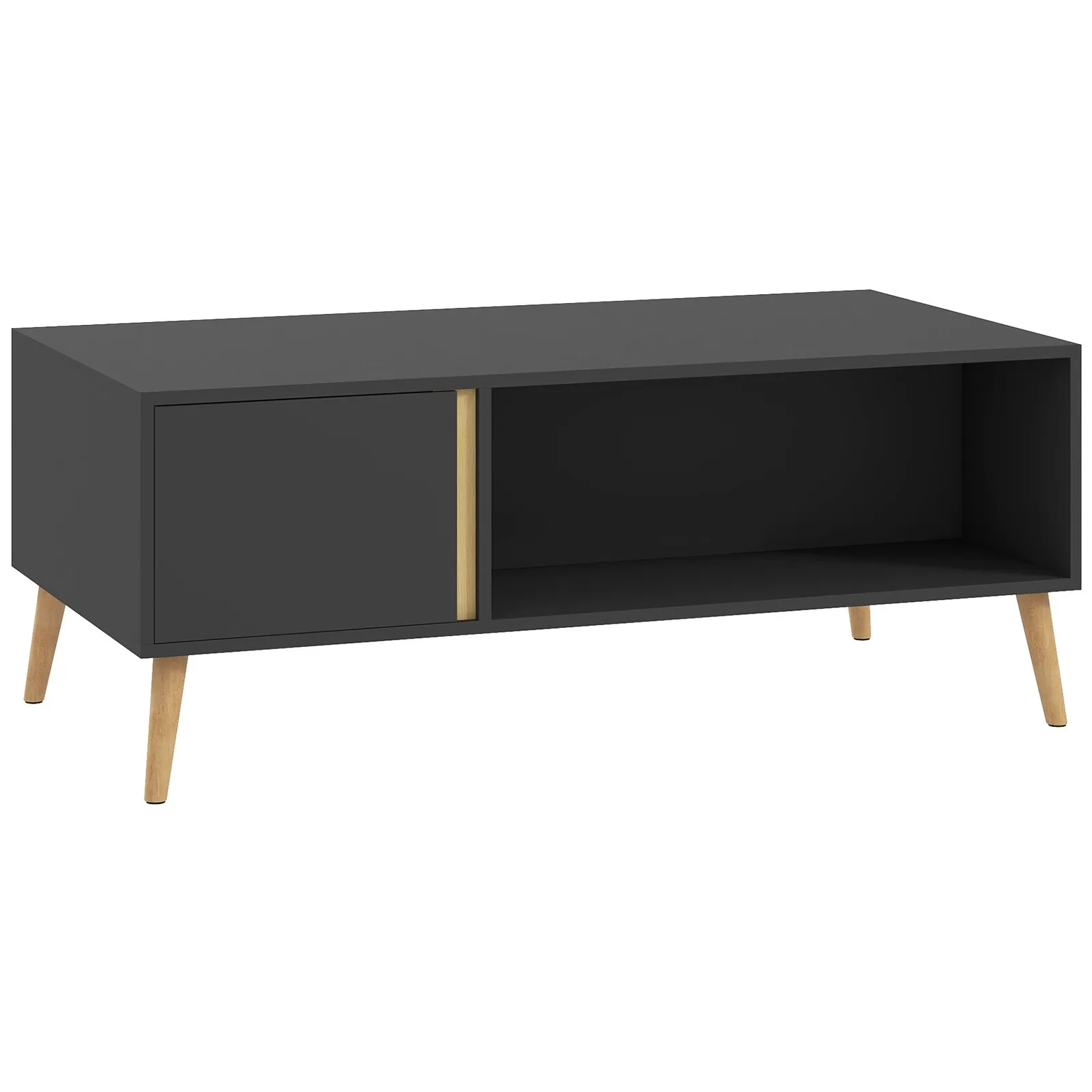 HOMCOM Coffee Table for Living Room Centre Table with Storage Compartments in Grey 2
