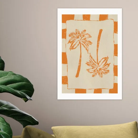 East End Prints Palm Paradise Orange Print 1