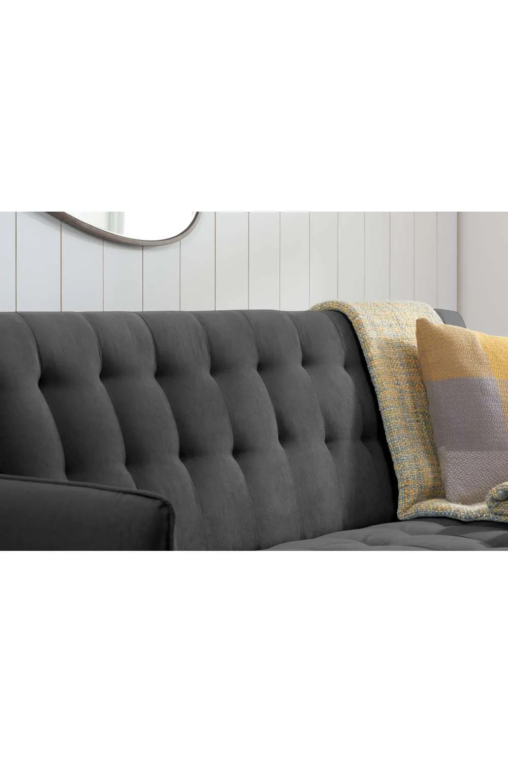 Birlea Grey Fabric Sofa Bed Hudson Bed Settee Contemporary in Charcoal 4